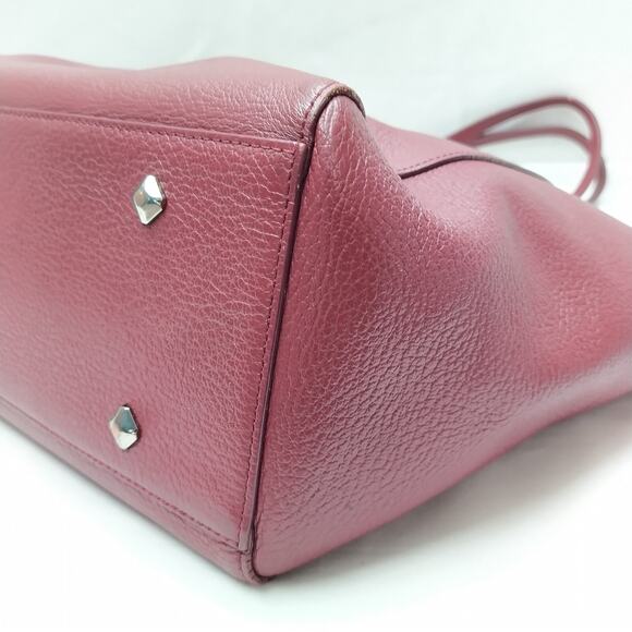 MCM Wandel Red Ruby Tan Leather Reversible Double Handle Shopper Tote Bag - Picture 15 of 16